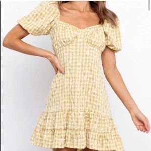 Petal & Pup Yellow Gingham Mini Dress